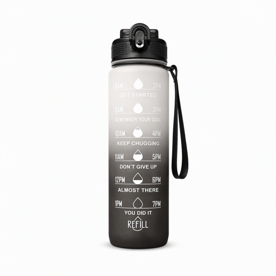 Time-Marker Water Bottle with Straw - Image 20