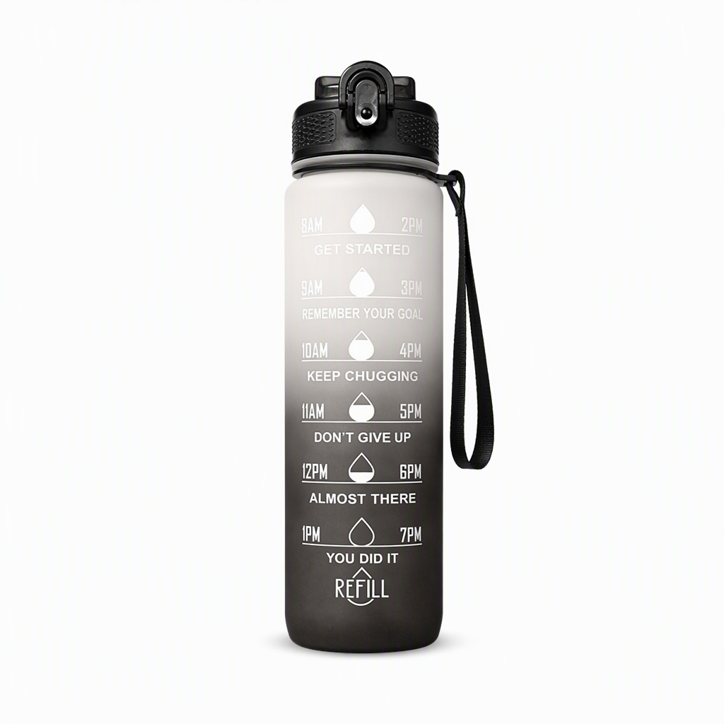 Time-Marker Water Bottle with Straw - Image 20
