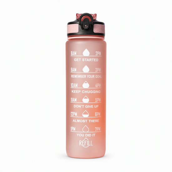 Time-Marker Water Bottle with Straw - Image 23