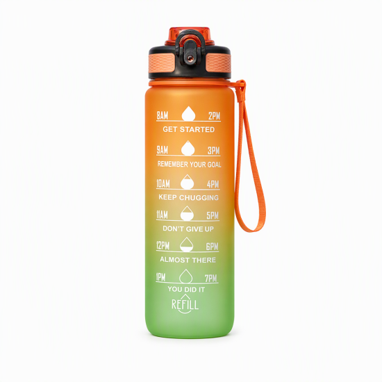 Time-Marker Water Bottle with Straw - Image 18