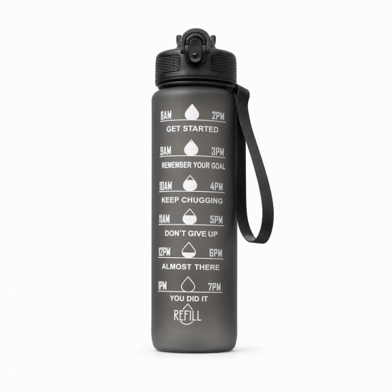 Time-Marker Water Bottle with Straw - Image 17