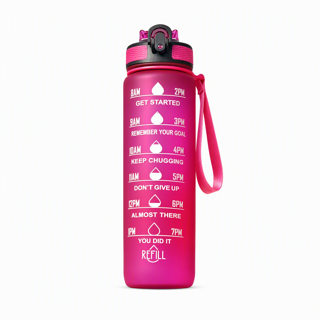 Time-Marker Water Bottle with Straw - Image 15