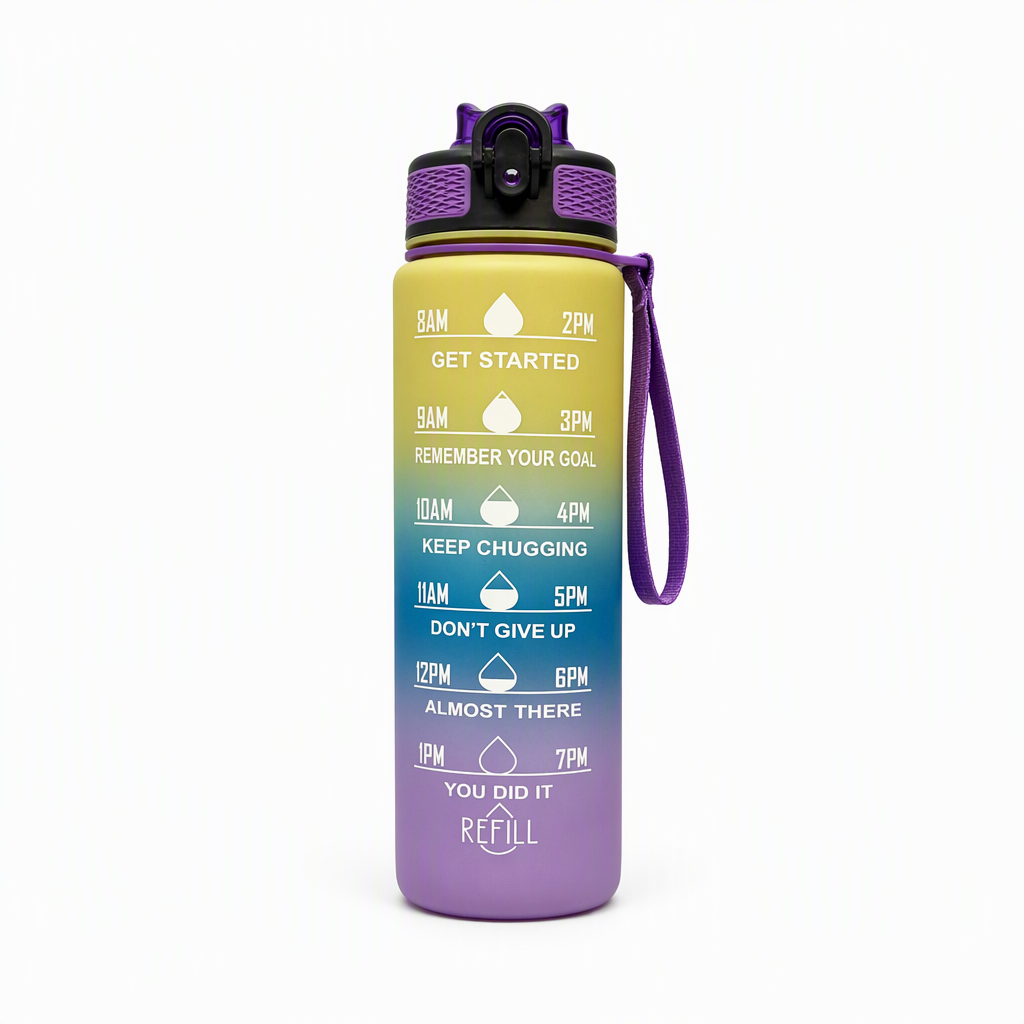 Time-Marker Water Bottle with Straw - Image 13