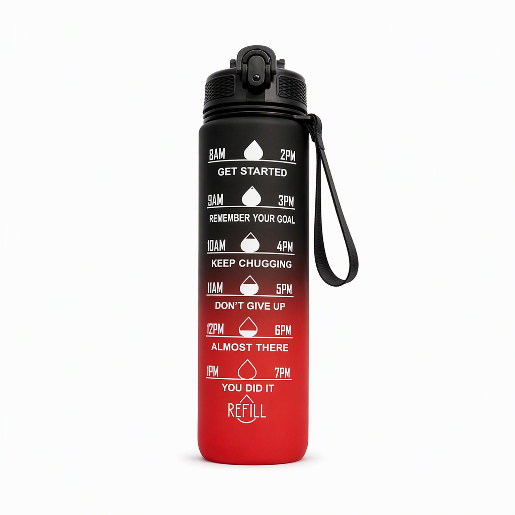 Time-Marker Water Bottle with Straw - Image 12