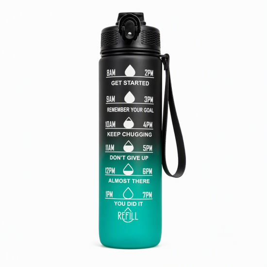 Time-Marker Water Bottle with Straw - Image 11